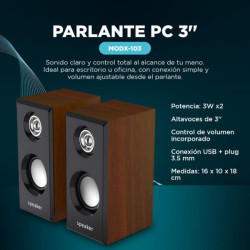 PARLANTE PC DOBLE 3” MADER