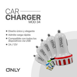 CARGADOR 12V  – 2AMP C/ 2 USB