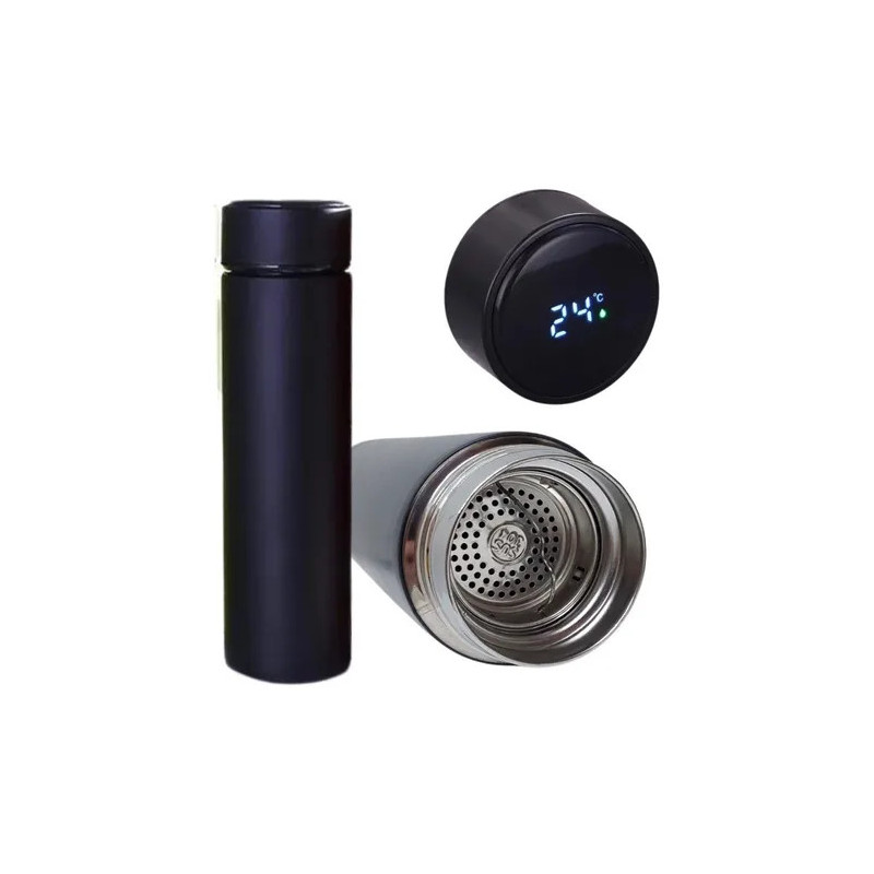 Botella Térmica 500ml Con Indicador De Temperatura Led