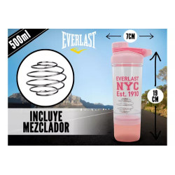 BOTELLA SHAKER DEPORTIVA C/ MEZCLADOR 500ML EVERLAST