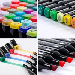 FIBRAS / MARCADORES LAVABLES DOBLE PUNTA CON ESTUCHE X 30 UNID