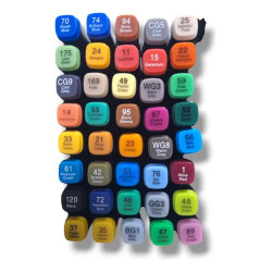 FIBRAS / MARCADORES LAVABLES DOBLE PUNTA CON ESTUCHE X 40 UNID