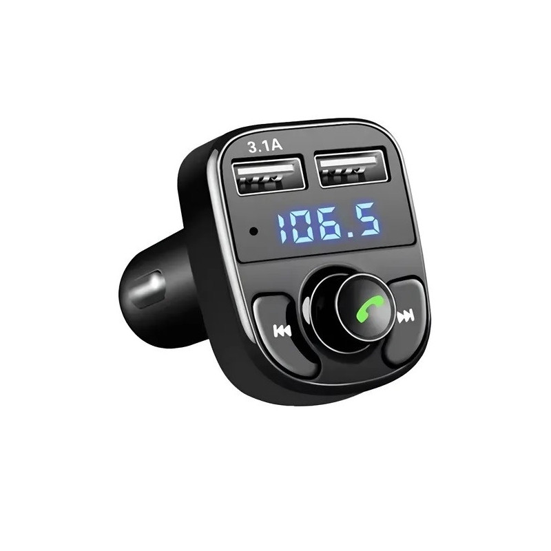TRANSMISOR FM BLUETOOTH  MICROSD PUERTO USB 3.1A PARA CARGAR CELU