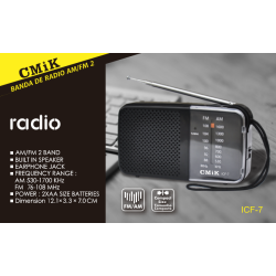 RADIO CMiK ICF-7 AM / FM A PILAS – ENTRADA PARA AURICULARES