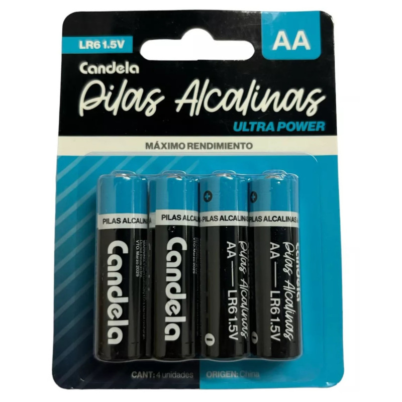 PILAS CANDELA ALCALINAS AA X 4 UNID BLISTER