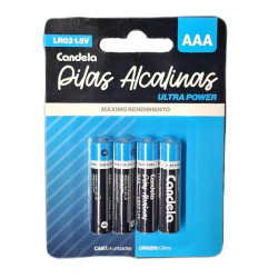 PILAS CANDELA ALCALINAS AAA...