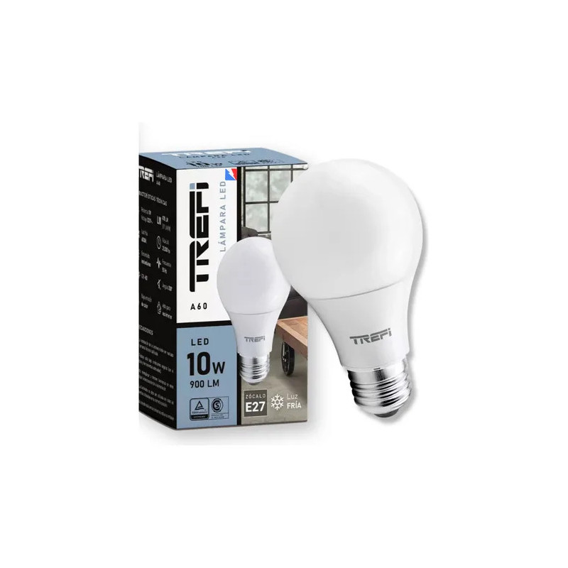 Lámpara Led 10w Luz Fría E27 Pack X 10 Trefi Foco