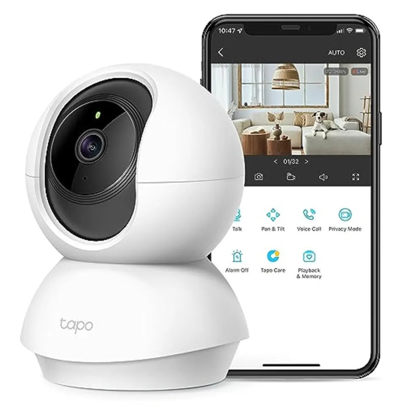 Cámara Tapo C210: Seguridad 360° y Control por App UHD 3Mp