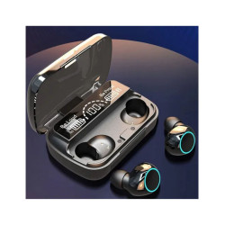 Auricular M10 Bluetooth V5.3 Luces Led In Ear Power Bank Negro