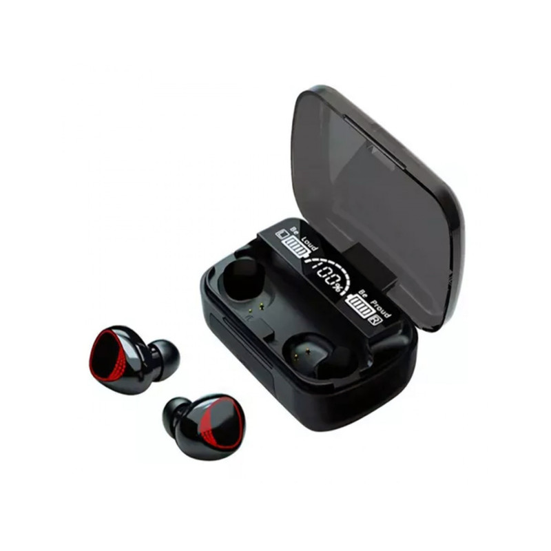 Auricular M10 Bluetooth V5.3 Luces Led In Ear Power Bank Negro