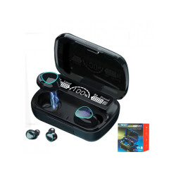 Auricular M10 Bluetooth V5.3 Luces Led In Ear Power Bank Negro