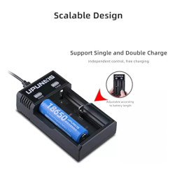 Cargador De Batería 18650, Batería Doble A Usb C Dual