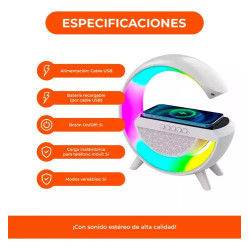 LAMPARA PARLANTE C/CARGA INALAMBRICA